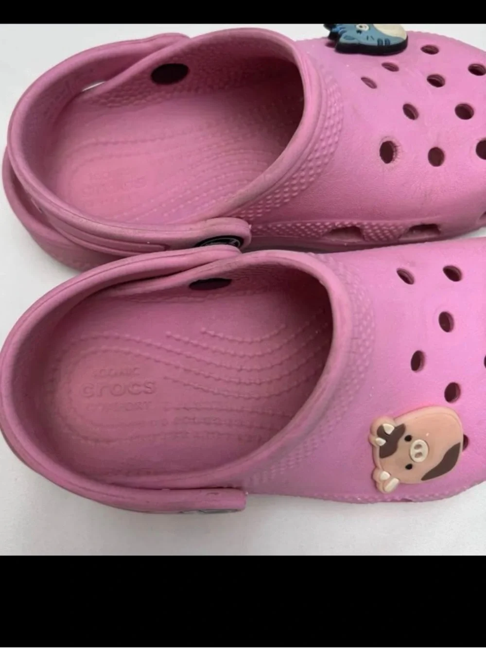 Kids Crocs Pink Lightweight Clog Shoes with Fun Charms C10